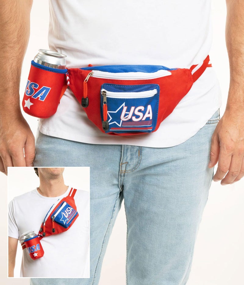 Tipsy Elves حقائب فاني أمريكية علم تيفسي إلفز لحفلات الشواء في 4 يوليو وحفلات السباحة الصيفية - Image 3